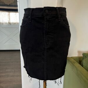 MOTHER Jet Black Distressed Mini Skirt (top for free if you like outfit)